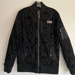 Born Fly Mens Born Fly Anytown USA Black Bomber Jacket Size Medium